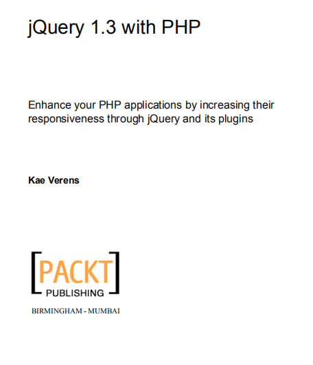 jQuery 1.3 with PHP 英文pdf_前端开发教程