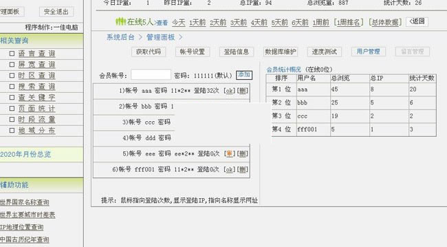 网站统计分析系统 v4.72 多用户版
