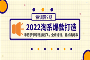 2022淘系爆款打造特训营9期：带飞全店轻松出爆款