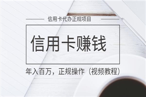 年入百万正规操作信用卡代办技术视频教程