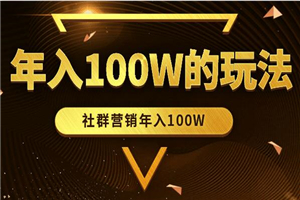 年入100W的社群营销玩法