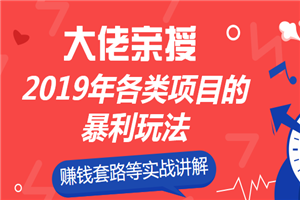 大佬亲授：2019年各类项目的暴利玩法，套路等实战讲解