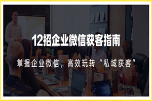 12招企业微信获客指南：链接11亿微信用户，提前把握企业新机遇