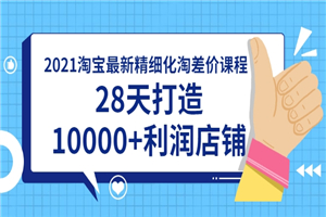 2021淘宝最新精细化淘差价课程，28天打造10000+利润店铺(附软件