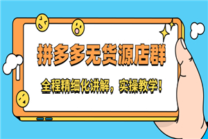 真正学会拼多多无货源点群操作，精细化运营