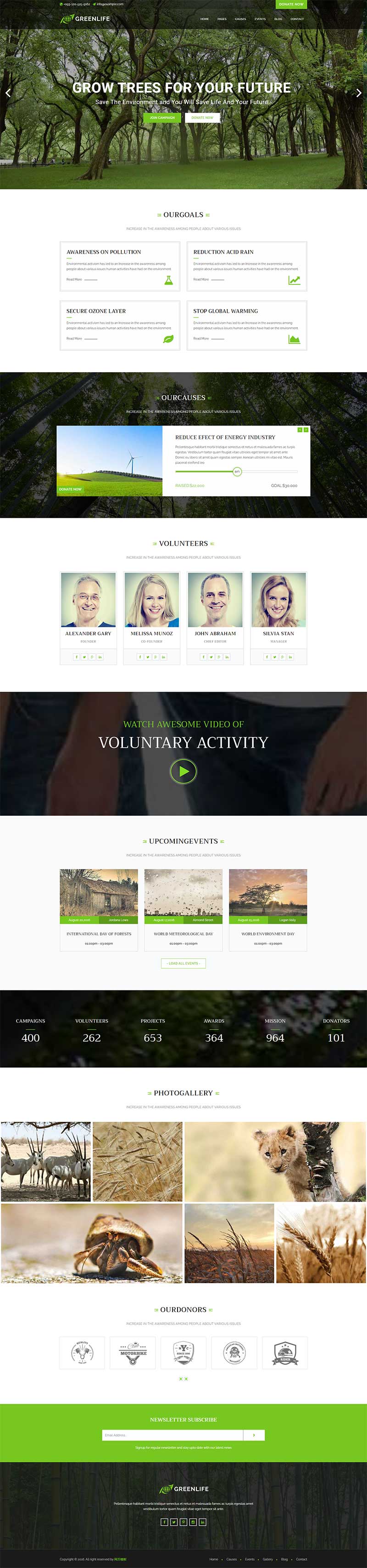 绿色环保公益网站模板 环境保护网站模板