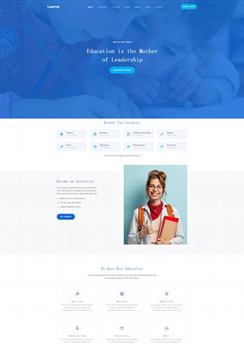 网课教育培训机构网站模板