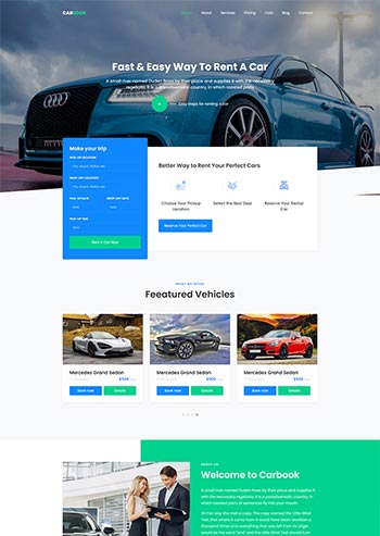 Bootstrap4汽车接送租赁服务网站模板