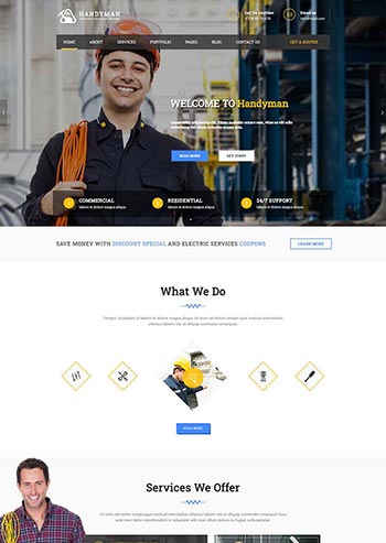 电工管道维修类静态html网页模板