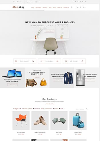 高端大气的电子商务平台商城类前端html静态模板