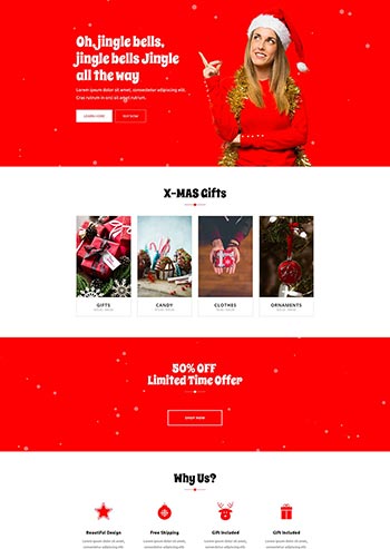平安夜圣诞节HTML单页网页模板