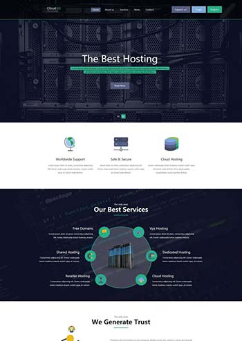 多用途主机托管云服务HTML网站模板