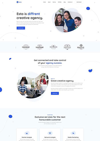创意的微小企业工作室网站模板
