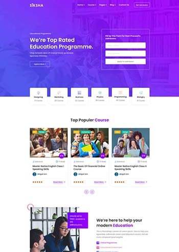 在线课程教育服务机构HTML5模板