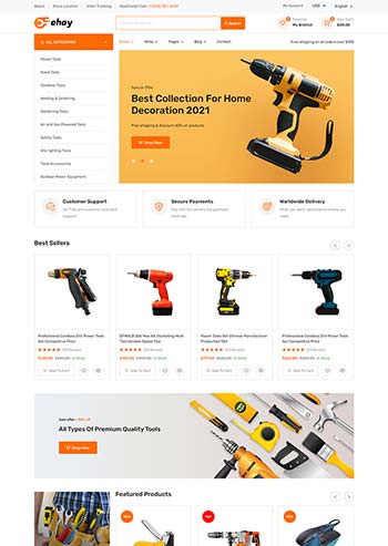 橙色的家用电器商城响应式模板