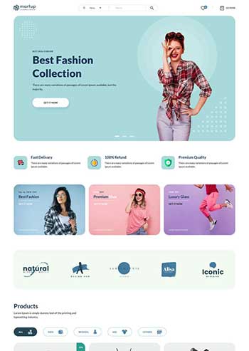 多用途的女性服装电商HTML模板