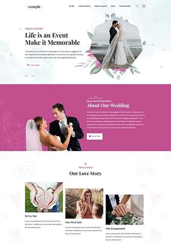 婚礼图片相册展示HTML模板