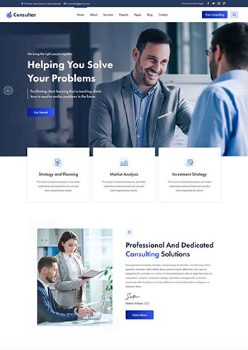 商业咨询解决方案HTML5网站模板