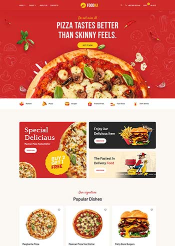 披萨店铺外卖配送HTML模板