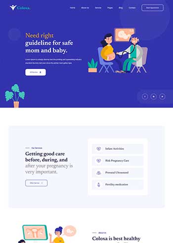 妇幼服务Bootstrap网站模板
