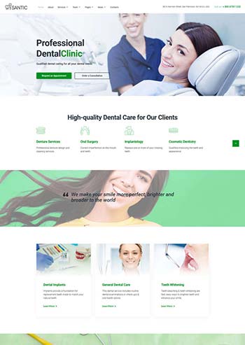简洁的牙科整形官网HTML5模板