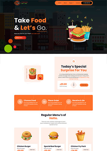 外卖快餐食品展示静态网页模板