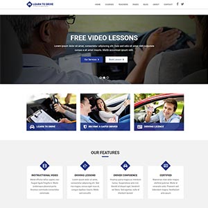 蓝色的Bootstrap学车驾校静态HTML网站模板