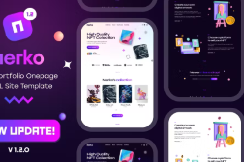 Nerko – NFT 作品展示网站单页HTML模板 – v1.3.1