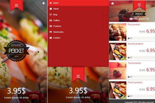 微官网美食订餐HTML5触屏订餐模板源码