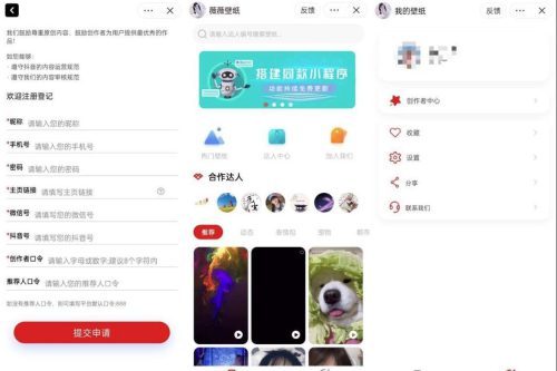 壁纸小程序源码 抖音壁纸小程序源码 带创作者入驻壁纸小程序