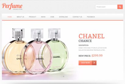 易优cms响应式香水外贸企业英文网站模板源码 自适应手机端