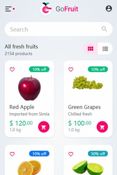 多功能水果外卖电子商务手机模板