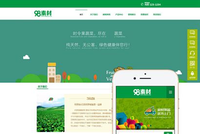 绿色宽屏大气时尚果蔬蔬菜配送类织梦模板/绿色水果蔬菜批发类企业网站模板
