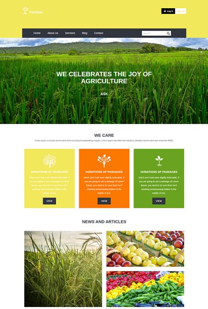 大图绿色响应式农产品种植项目网站模板纯HTML模板