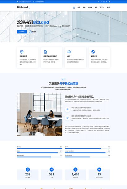Bootstrap模板：电商程序公司展示BizLand模板