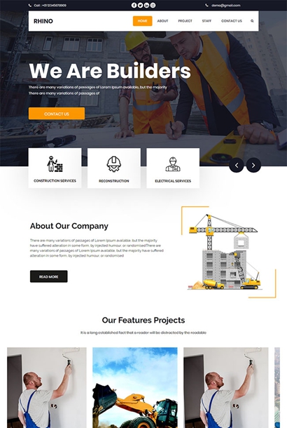 HTML5工程施工公司网站模板