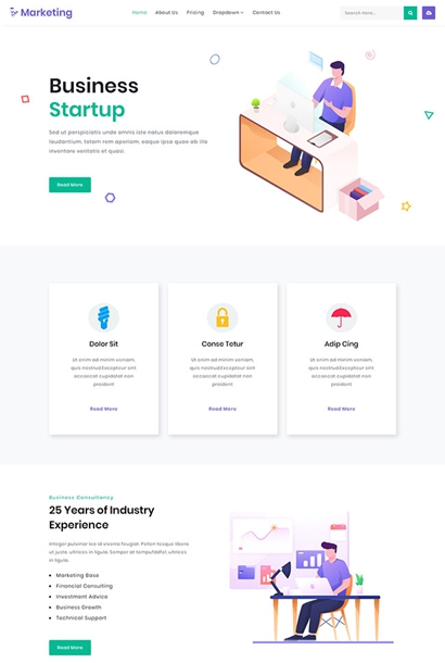 市场营销公司整站模板
