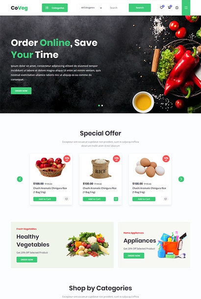 生活食品电商网站模板