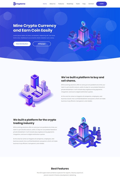 虚拟货币交易平台单页模板