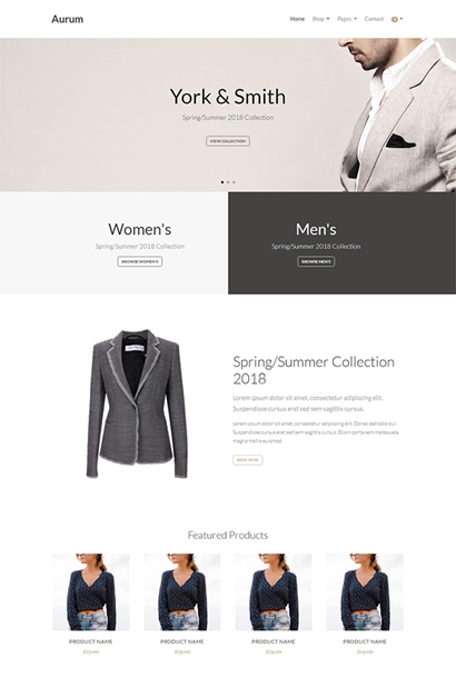 扁平化女装鞋包商城模板 HTML5静态模板