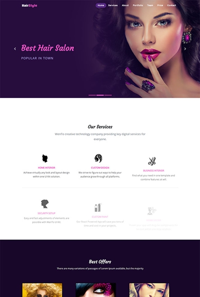 专业发型沙龙网站模板