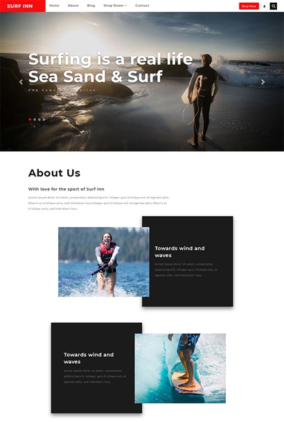 海上冲浪旅游项目网站模板