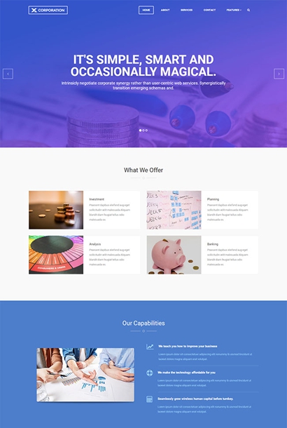 金融理财公司网站模板  HTML5理财投资静态模板