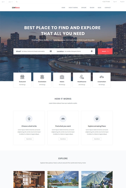 酒店住宿预订首页模板 站长静态html5模板