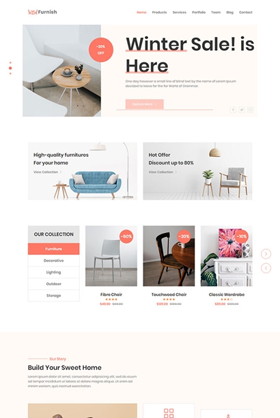 98站长模板之家具办公桌椅企业官网模板 HTML5模板网页
