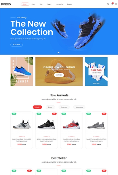 运动鞋电子商务网站模板