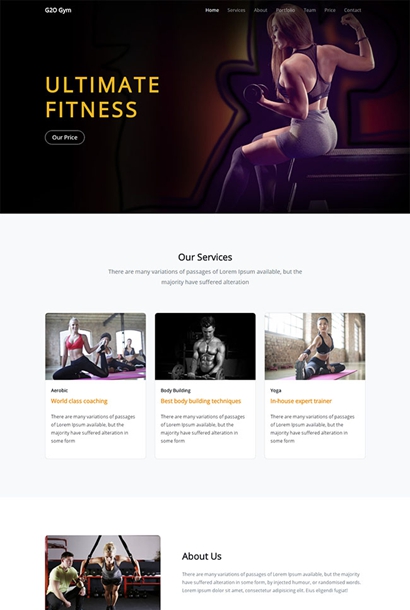 健身教练团队网站模板