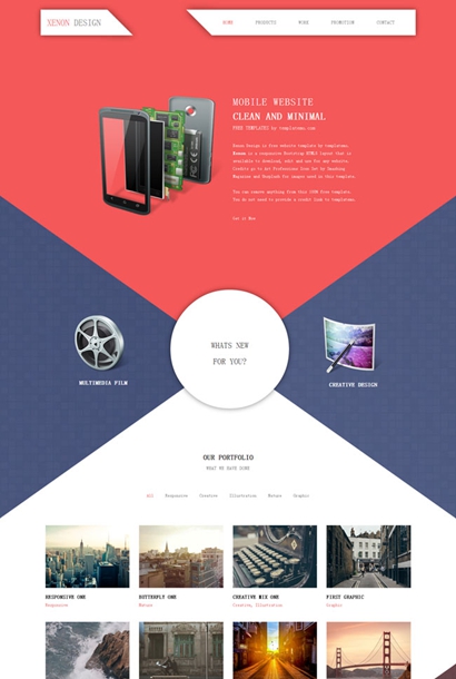 炫彩视差设计单页模板