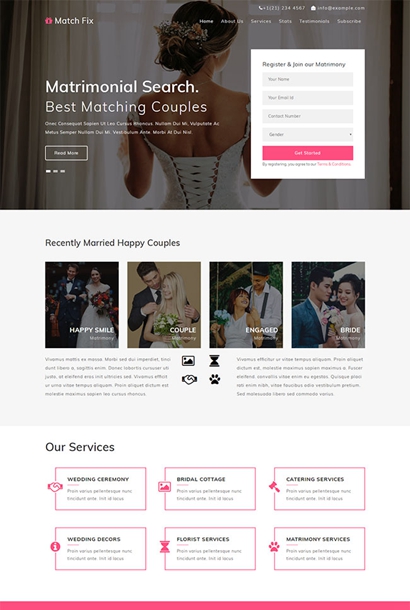 浪漫婚礼策划公司网站模板