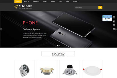 响应式灯具灯饰产品英文外贸网站源码 织梦dedecms模板